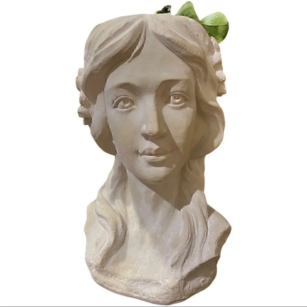 Beautiful Lady Planter Resin Plaster Large Size at 13” Perfect for your Monstera